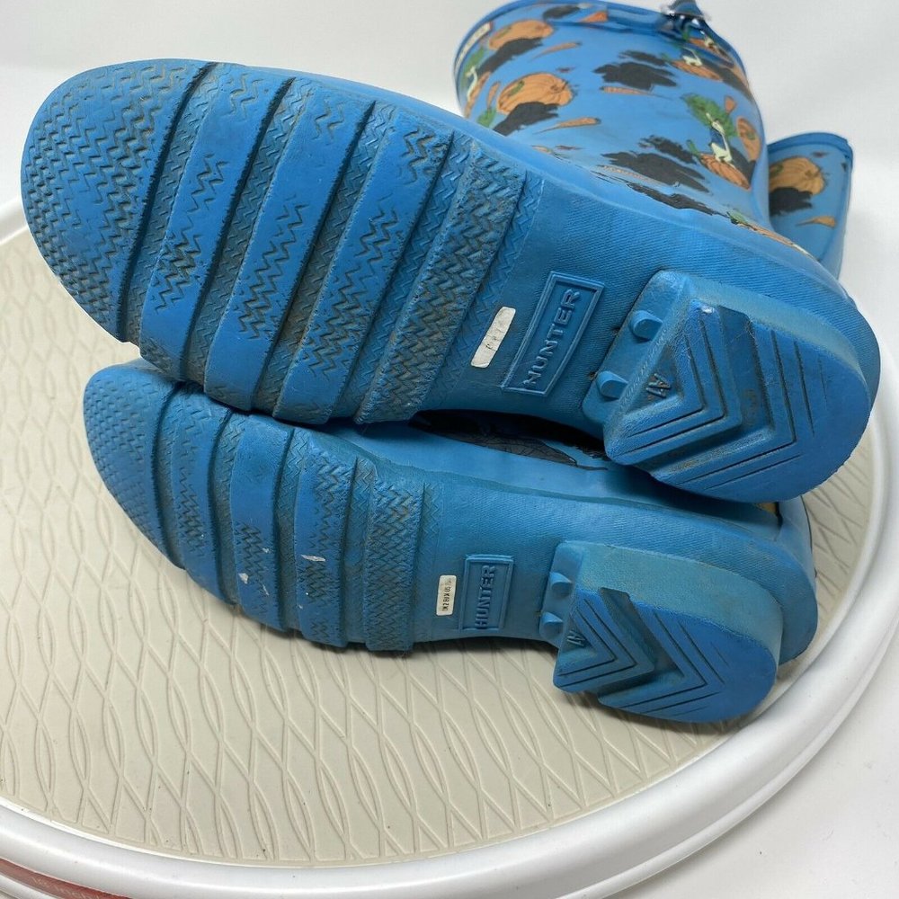 Hunter Peter Rabbit Kids Wellington Boots EU 34 Girl 4 Teal Blue Bunny Rain - Picture 9 of 12